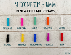 Silicone Straw Tip - Bent & Cocktail (6mm)