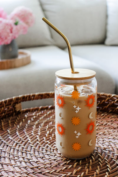 Celestial Boho Glass Cup