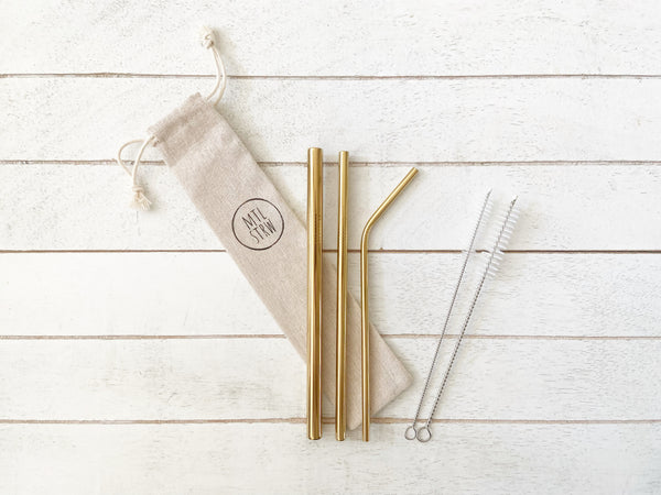 The Bundle: 3 Metal Straws (Smoothie + Straight + Bent)