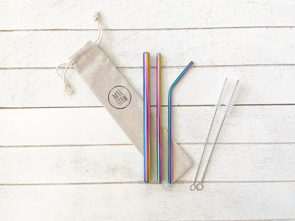 The Bundle: 3 Metal Straws (Smoothie + Straight + Bent)