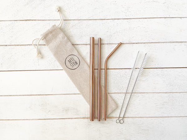 The Bundle: 3 Metal Straws (Smoothie + Straight + Bent)