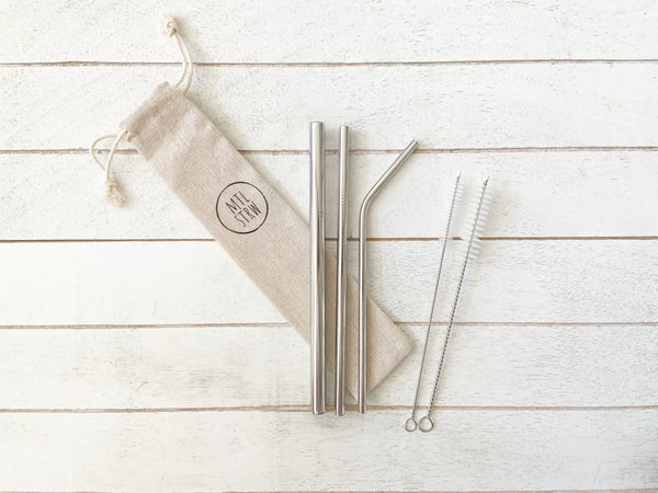 The Bundle: 3 Metal Straws (Smoothie + Straight + Bent)