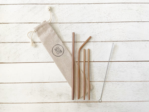 The Cocktail Bundle: 4 Metal Straws (2 cocktail + straight + bent)