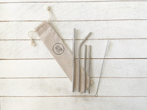 The Cocktail Bundle: 4 Metal Straws (2 cocktail + straight + bent)