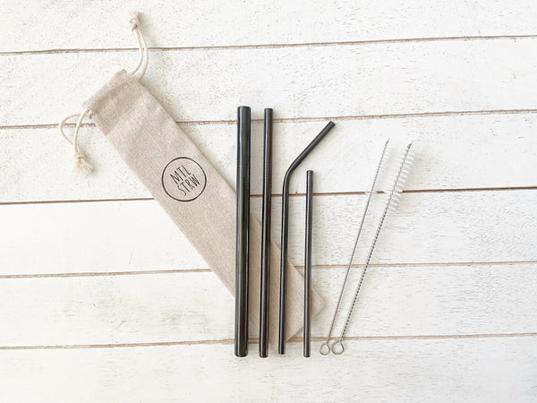 The Mega Bundle: 4 Metal Straws (Smoothie + Straight + Bent + Cocktail)