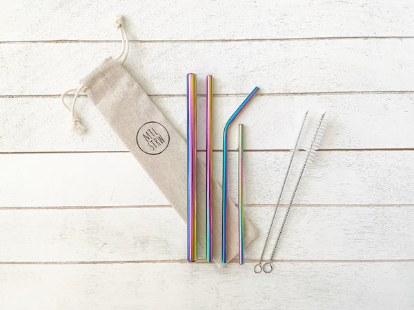 The Mega Bundle: 4 Metal Straws (Smoothie + Straight + Bent + Cocktail)