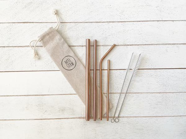 The Mega Bundle: 4 Metal Straws (Smoothie + Straight + Bent + Cocktail)