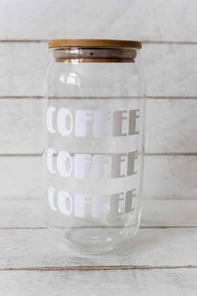 Retro COFFEE Glass Cup - MTL STRW