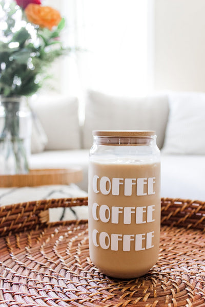 Retro COFFEE Glass Cup - MTL STRW