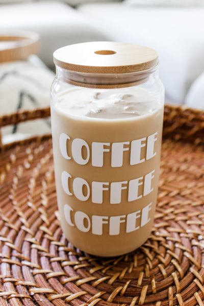 Retro COFFEE Glass Cup - MTL STRW