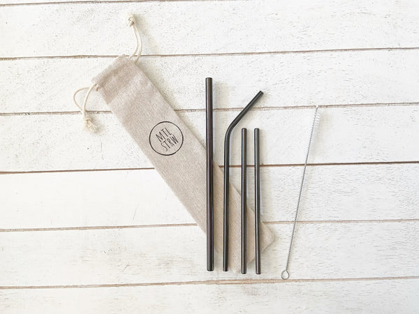 The Cocktail Bundle: 4 Metal Straws (2 cocktail + straight + bent) - MTL STRW