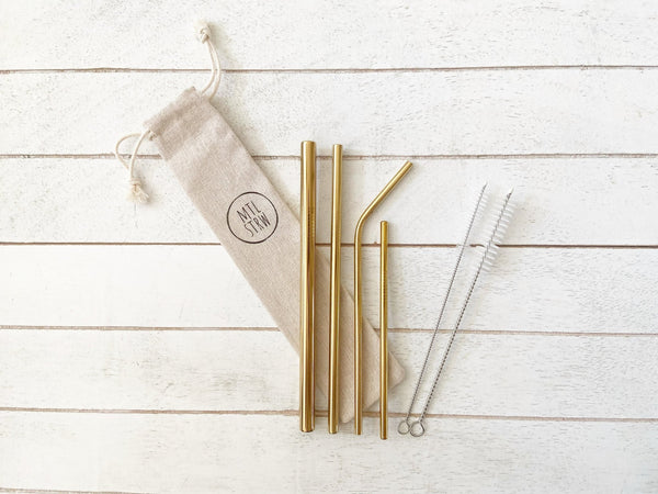 The Mega Bundle: 4 Metal Straws (Smoothie + Straight + Bent + Cocktail) - MTL STRW